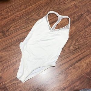 White Racerback One-Piece Swimsuit